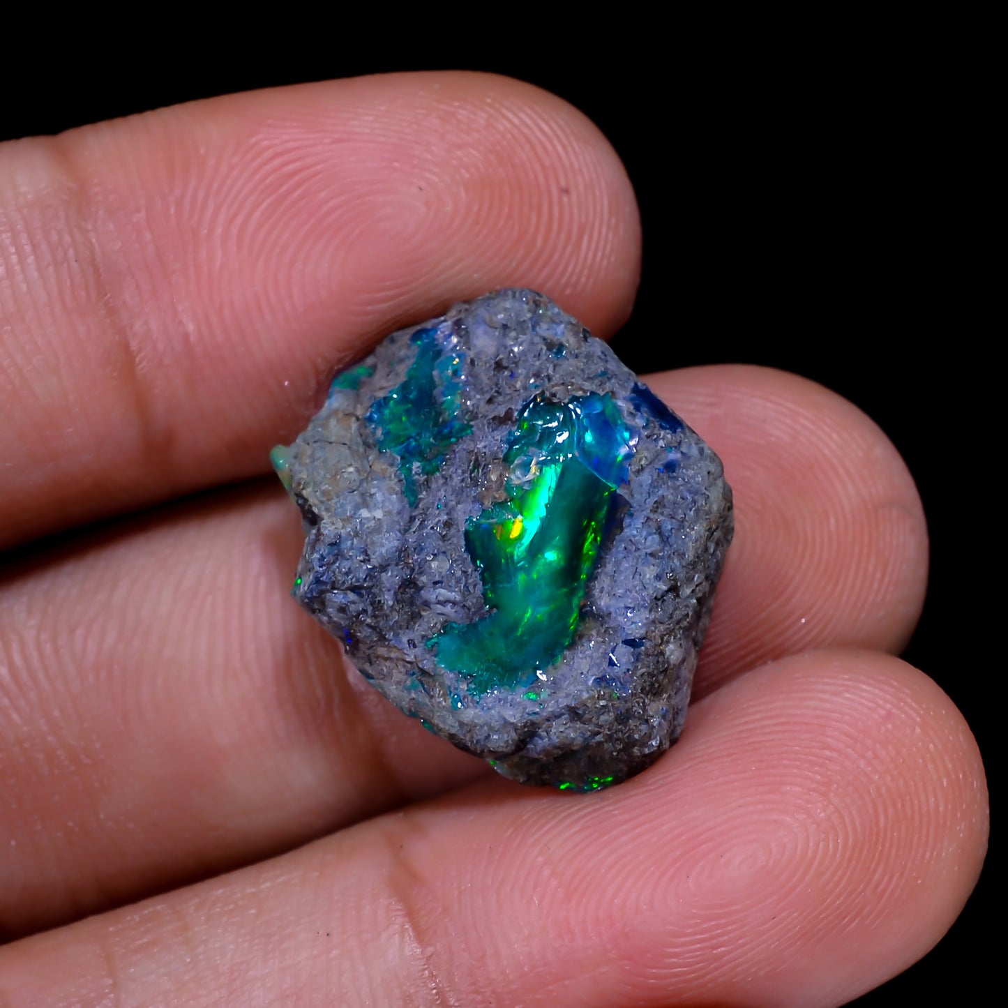 Rare Black Opal 8.5 Carats | Natural Black Ethiopian Opal Rough - Ready for Cutting & Jewelry