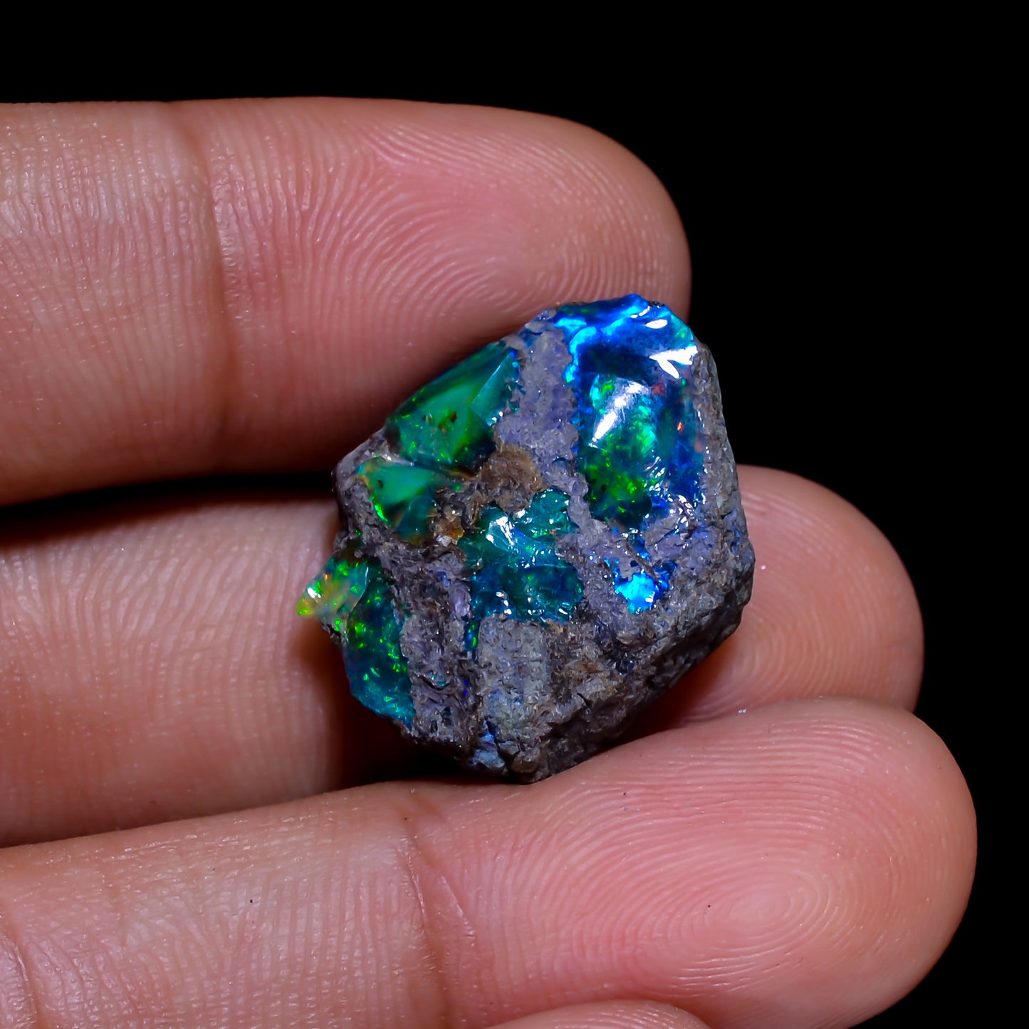 Rare Black Opal 8.5 Carats | Natural Black Ethiopian Opal Rough - Ready for Cutting & Jewelry