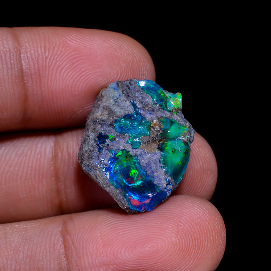 Rare Black Opal 8.5 Carats | Natural Black Ethiopian Opal Rough - Ready for Cutting & Jewelry