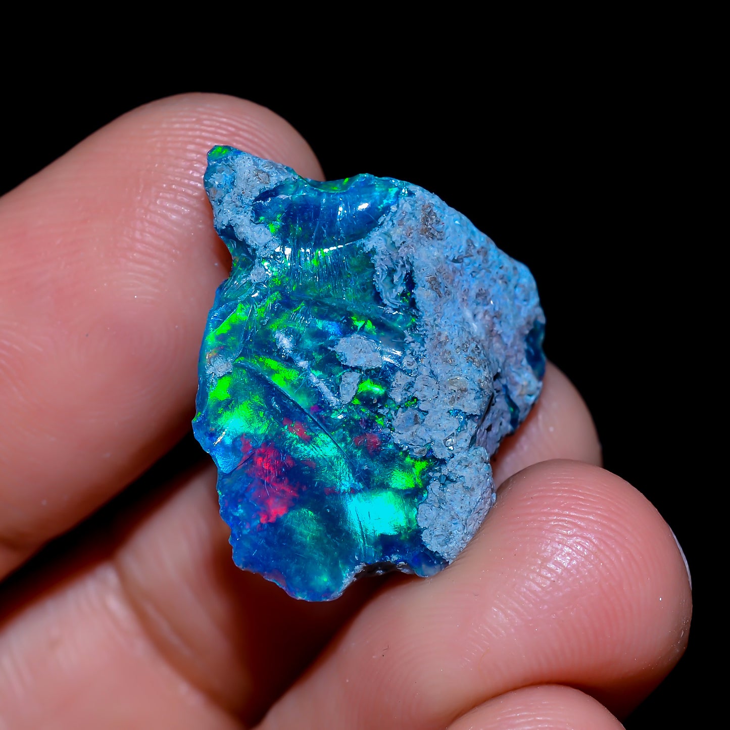 Rare Black Opal 9.00 Carats | Natural Black Ethiopian Opal Rough - Ready for Cutting & Jewelry