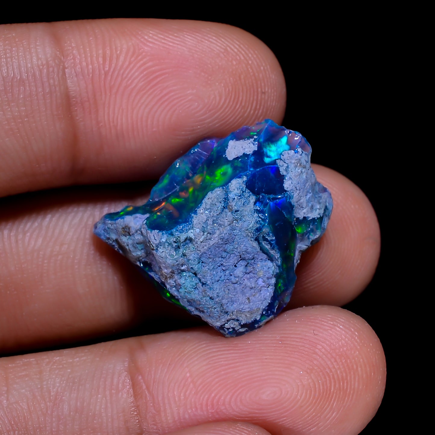 Rare Black Opal 9.00 Carats | Natural Black Ethiopian Opal Rough - Ready for Cutting & Jewelry
