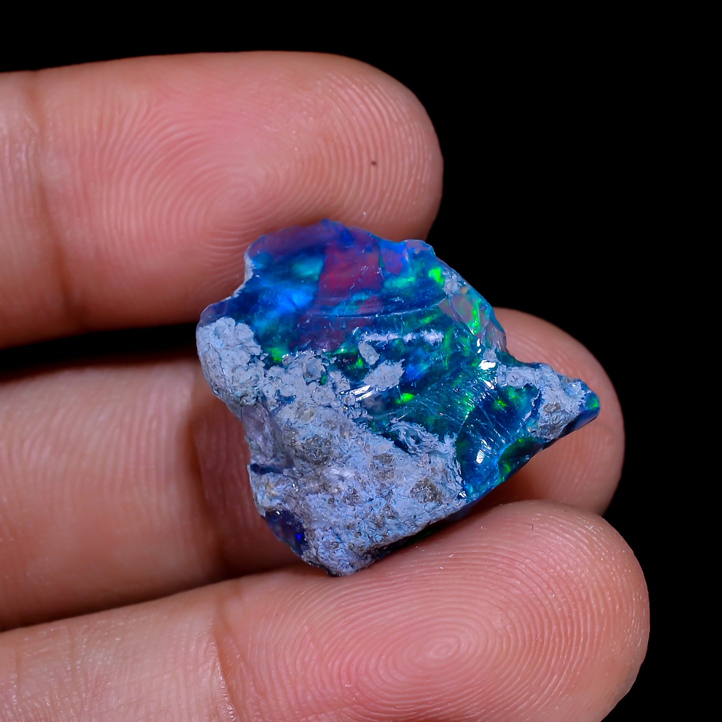 Rare Black Opal 9.00 Carats | Natural Black Ethiopian Opal Rough - Ready for Cutting & Jewelry