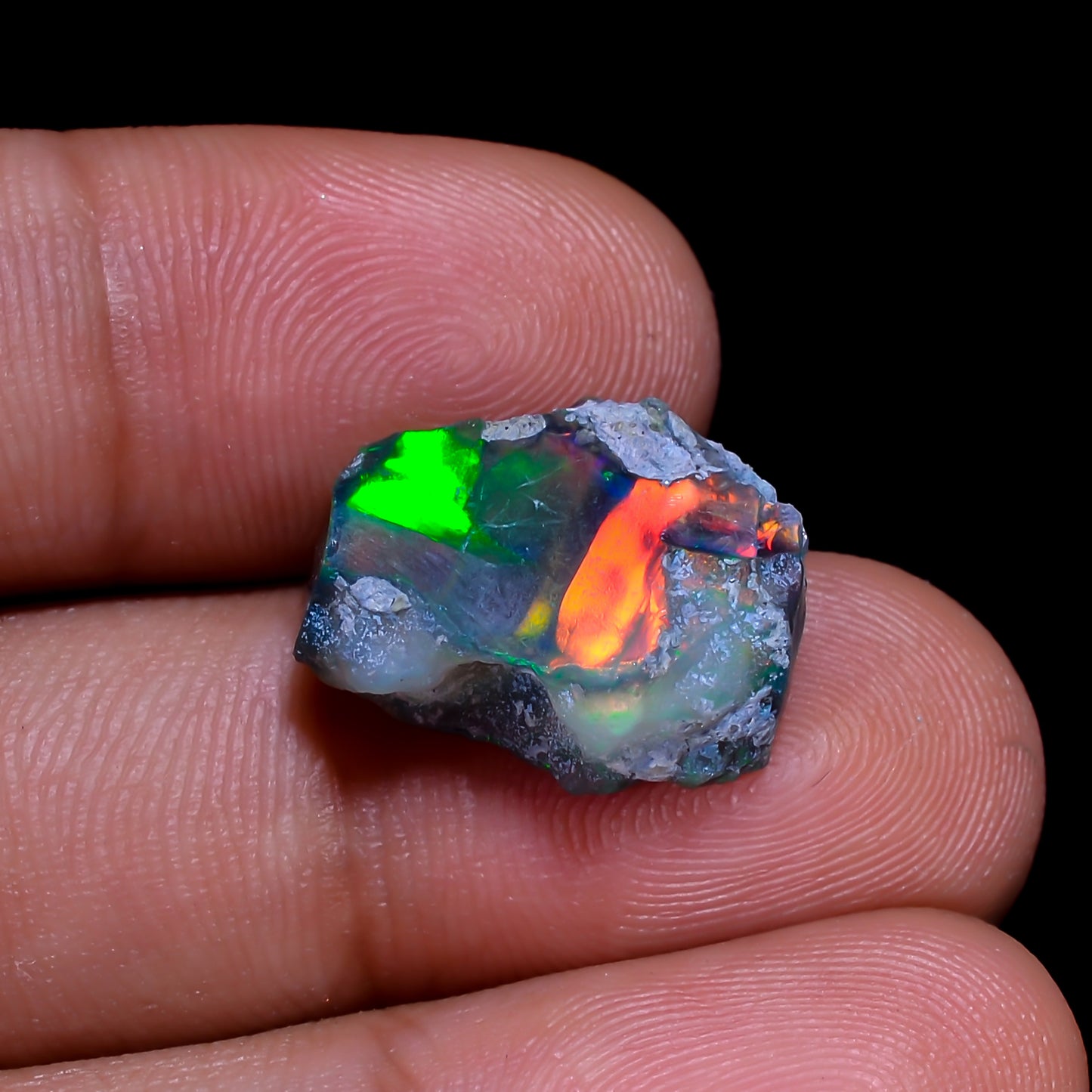 Rare Black Opal 7.00 Carats | Natural Black Ethiopian Opal Rough - Ready for Cutting & Jewelry