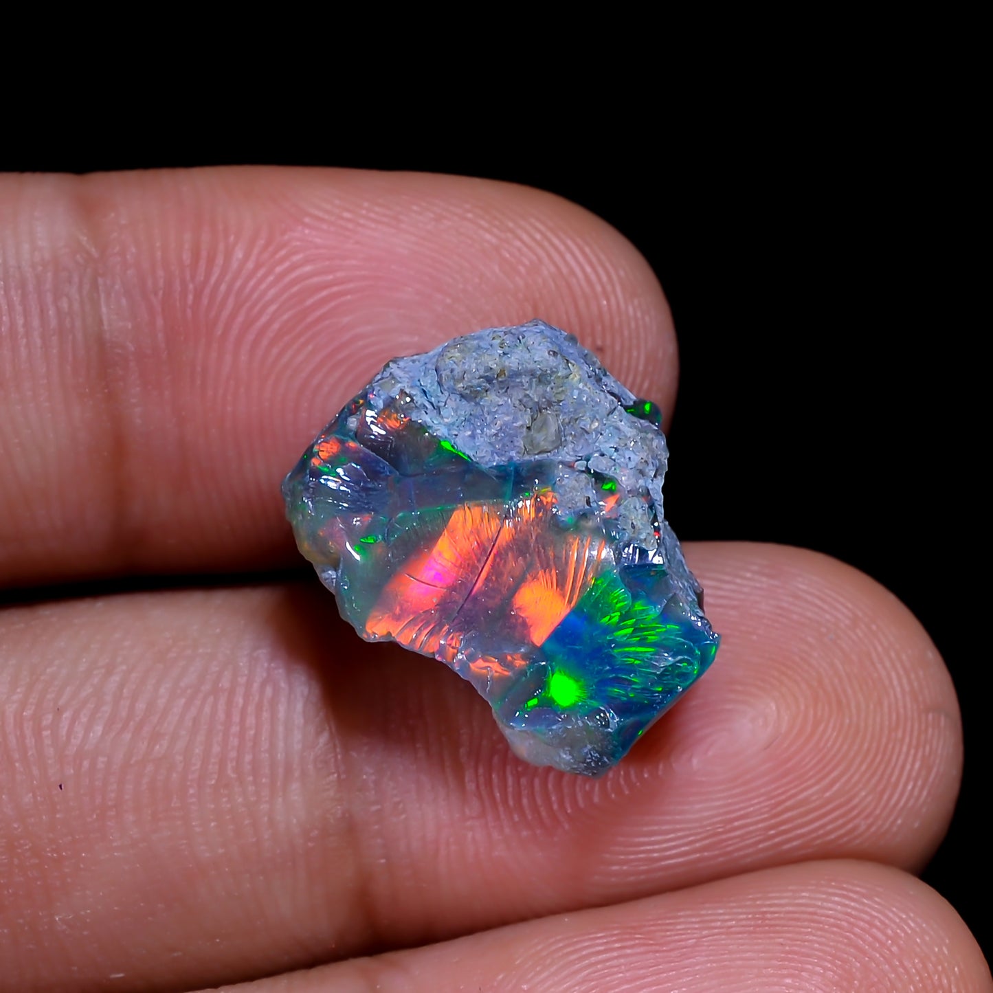 Rare Black Opal 7.00 Carats | Natural Black Ethiopian Opal Rough - Ready for Cutting & Jewelry
