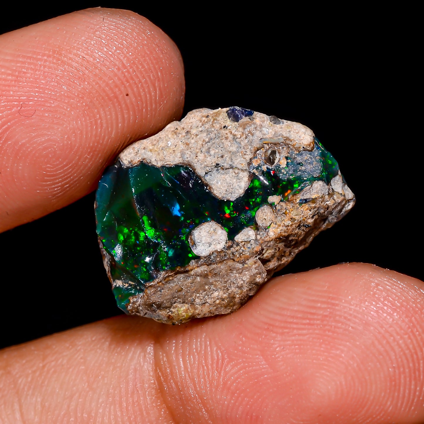 Black Opal 11.00 Carats | Natural Black Ethiopian Opal Rough - Ready for Cutting & Jewelry