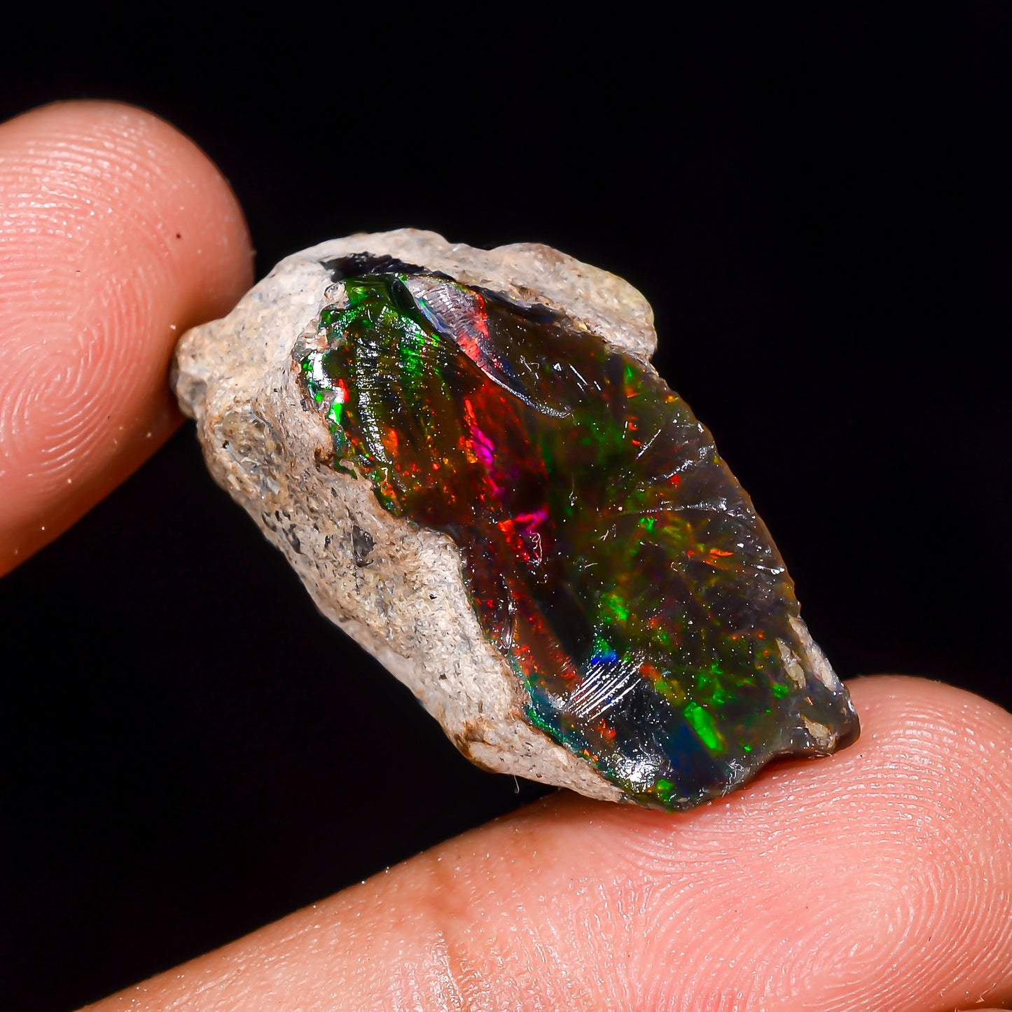 Black Opal 21.5 Carats | Natural Black Ethiopian Opal Rough - Ready for Cutting & Jewelry