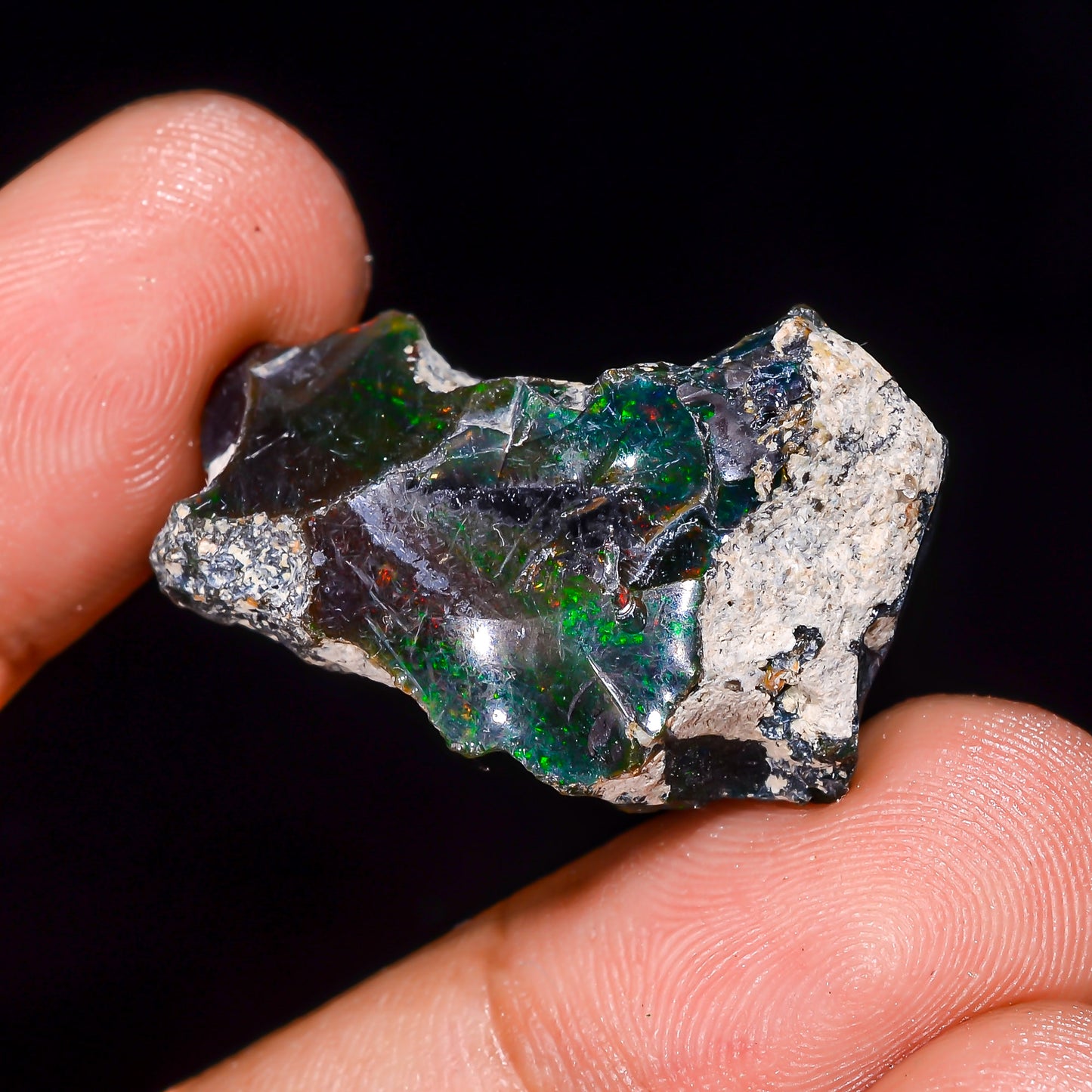 Black Opal 19.00 Carats | Natural Black Ethiopian Opal Rough - Ready for Cutting & Jewelry