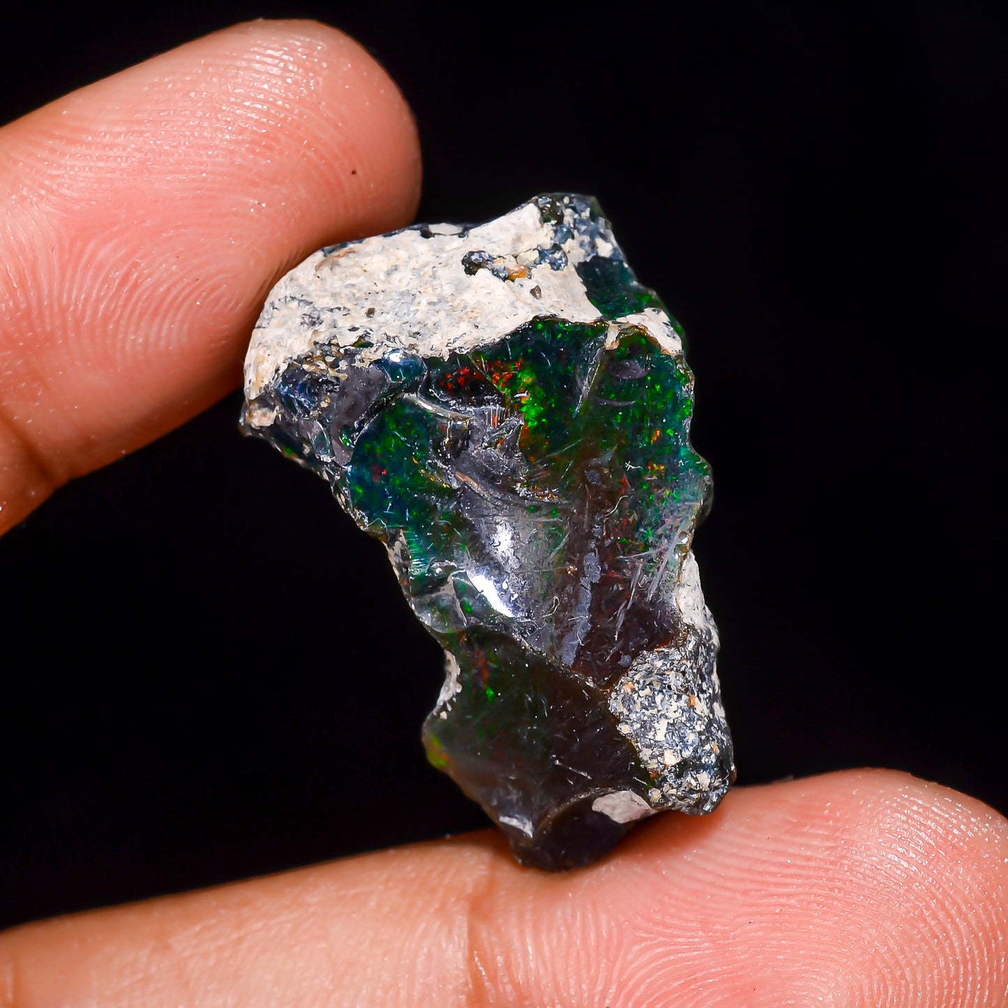 Black Opal 19.00 Carats | Natural Black Ethiopian Opal Rough - Ready for Cutting & Jewelry