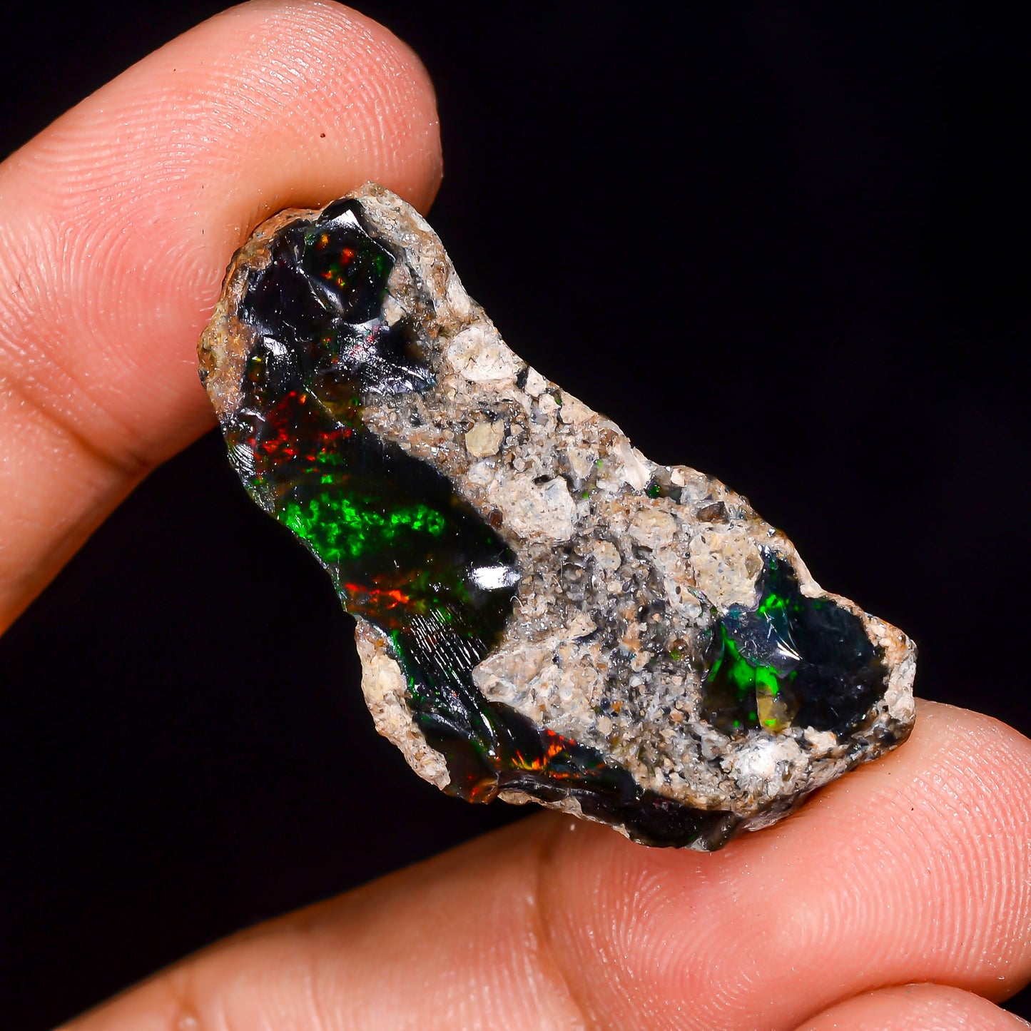 Black Opal 22.5 Carats | Natural Black Ethiopian Opal Rough - Ready for Cutting & Jewelry