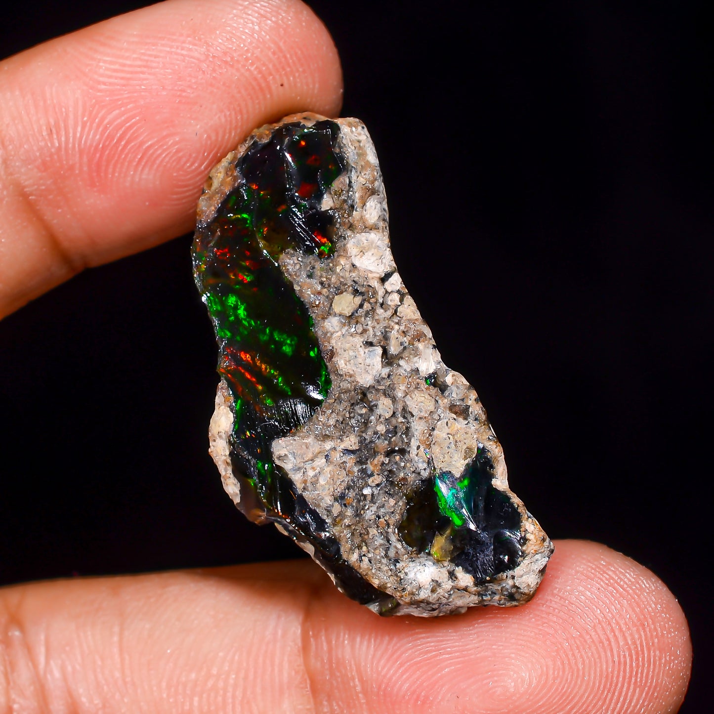 Black Opal 22.5 Carats | Natural Black Ethiopian Opal Rough - Ready for Cutting & Jewelry
