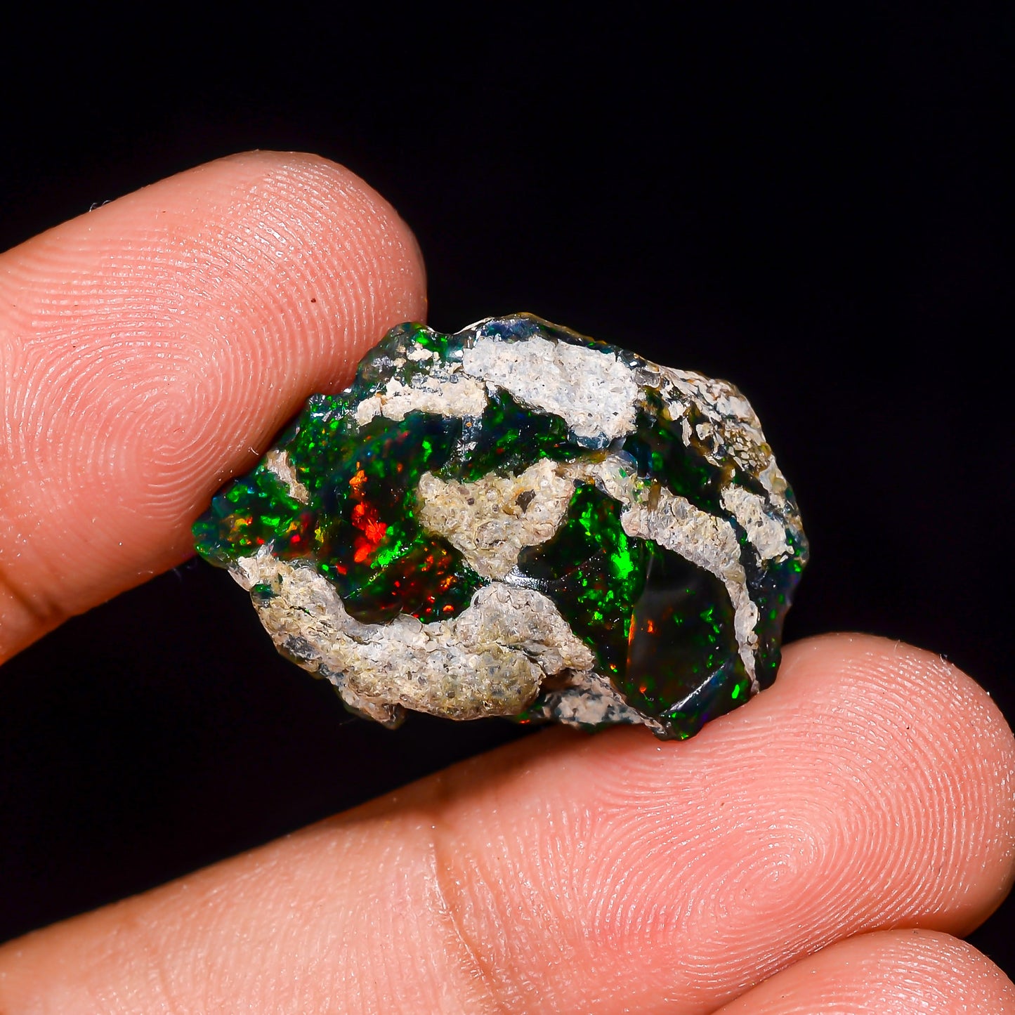 Black Opal 14.00 Carats | Natural Black Ethiopian Opal Rough - Ready for Cutting & Jewelry