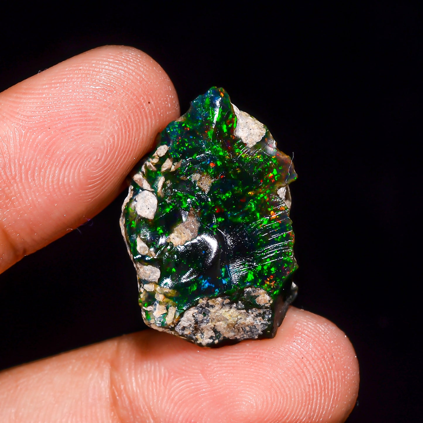 Black Opal 14.00 Carats | Natural Black Ethiopian Opal Rough - Ready for Cutting & Jewelry