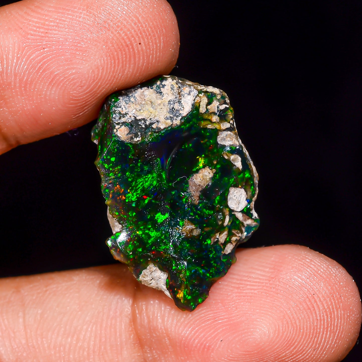 Black Opal 14.00 Carats | Natural Black Ethiopian Opal Rough - Ready for Cutting & Jewelry