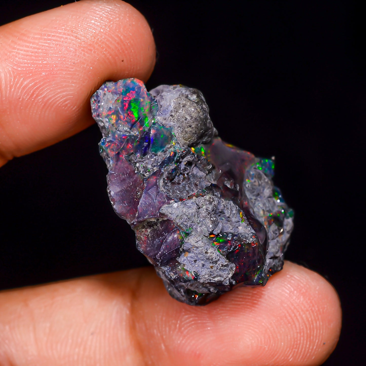 Black Opal 25.5 Carats | Natural Black Ethiopian Opal Rough - Ready for Cutting & Jewelry