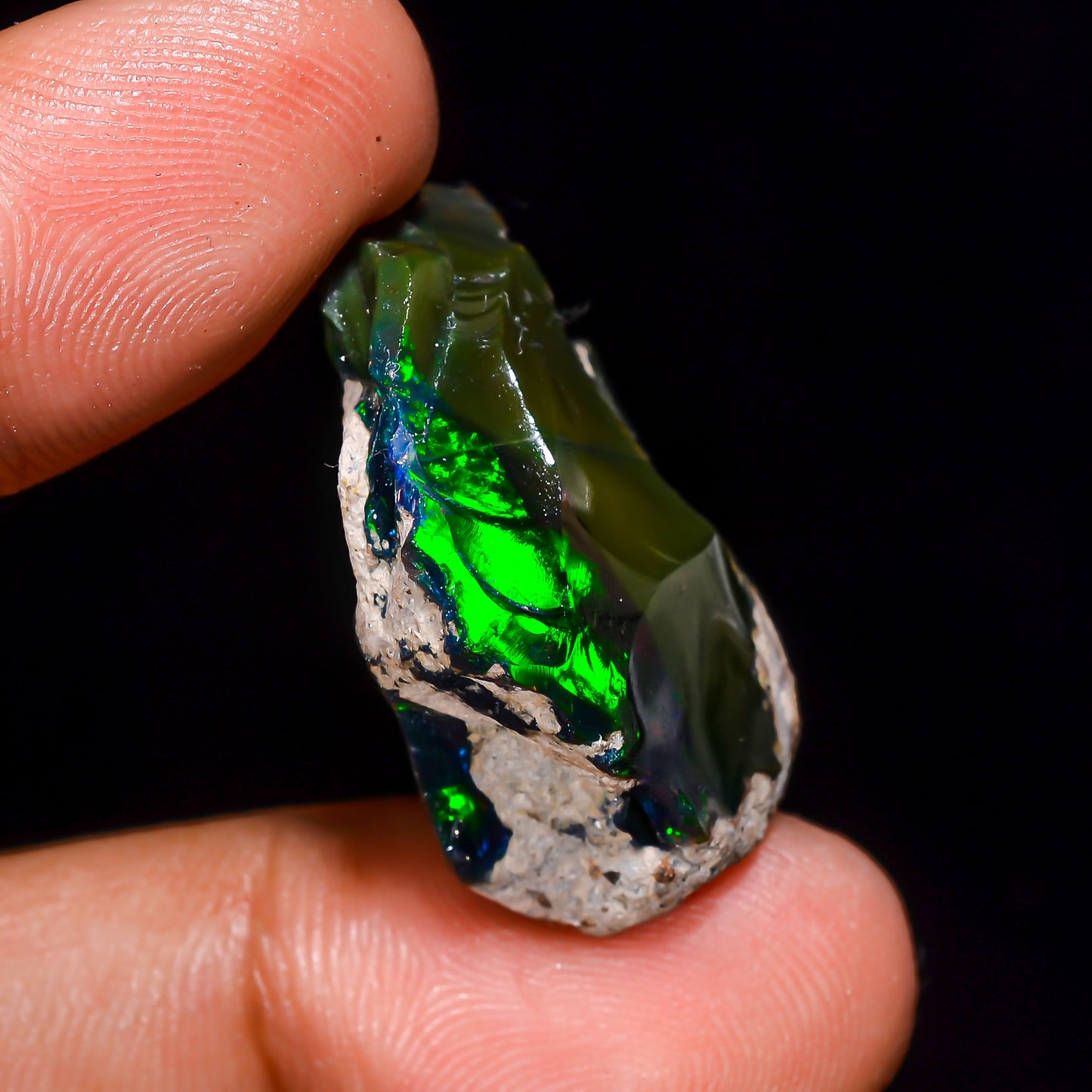 Black Opal 22.00 Carats | Natural Black Ethiopian Opal Rough - Ready for Cutting & Jewelry