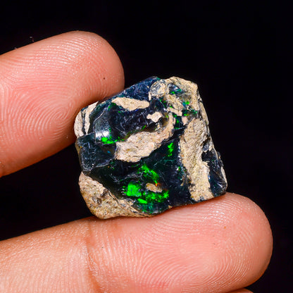 Black Opal 11.5 Carats | Natural Black Ethiopian Opal Rough - Ready for Cutting & Jewelry