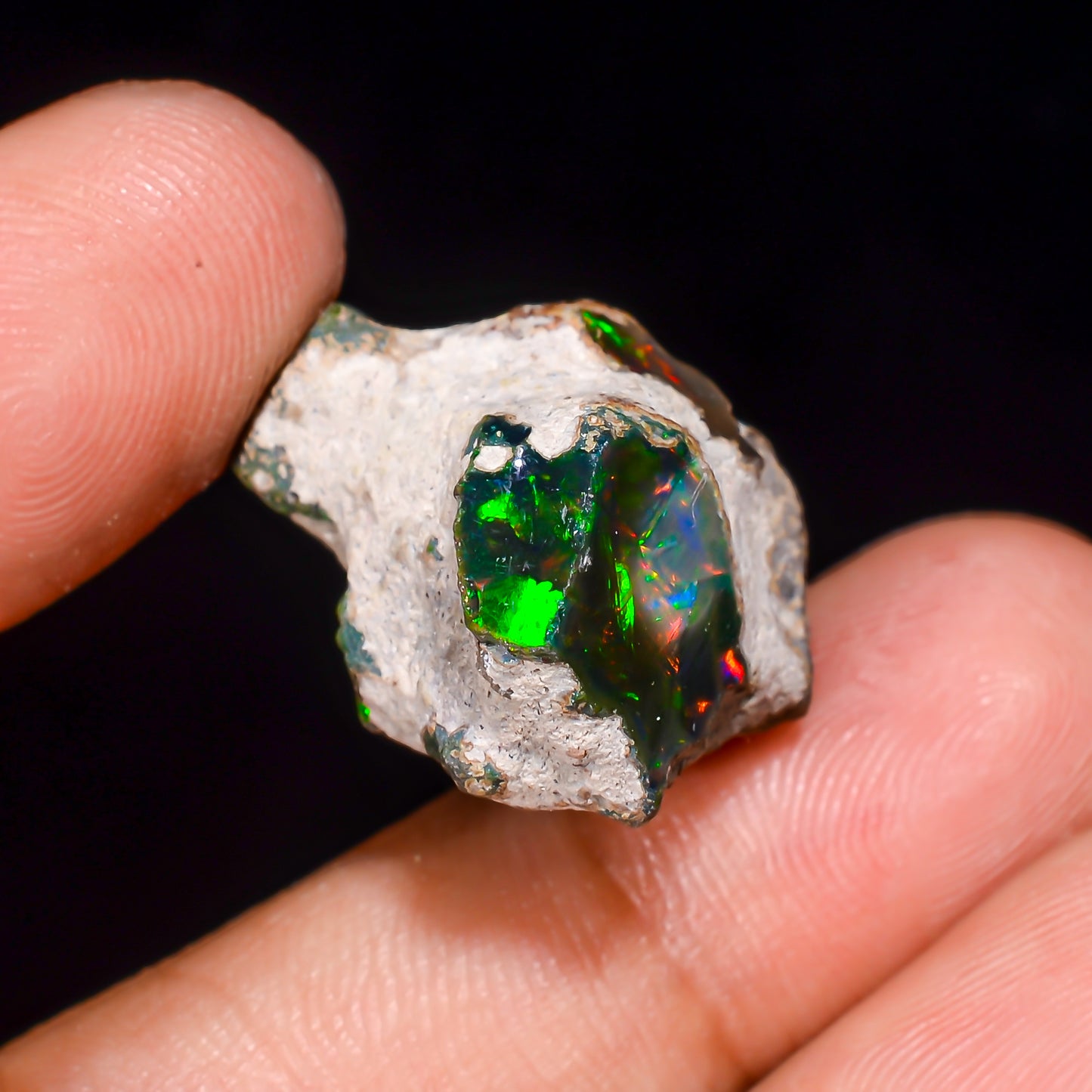 Black Opal 22.00 Carats | Natural Black Ethiopian Opal Rough - Ready for Cutting & Jewelry