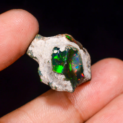 Black Opal 22.00 Carats | Natural Black Ethiopian Opal Rough - Ready for Cutting & Jewelry