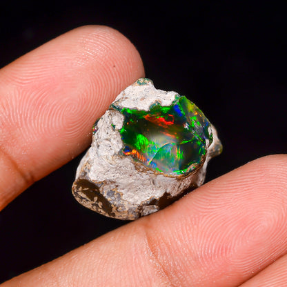Black Opal 22.00 Carats | Natural Black Ethiopian Opal Rough - Ready for Cutting & Jewelry