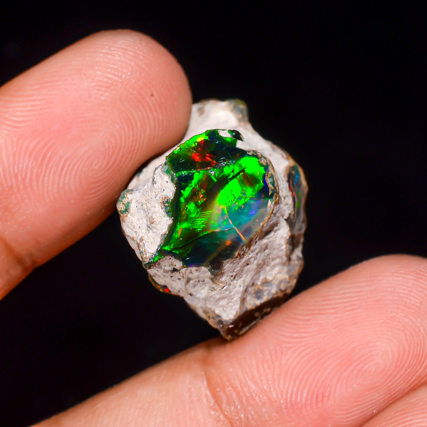 Black Opal 22.00 Carats | Natural Black Ethiopian Opal Rough - Ready for Cutting & Jewelry