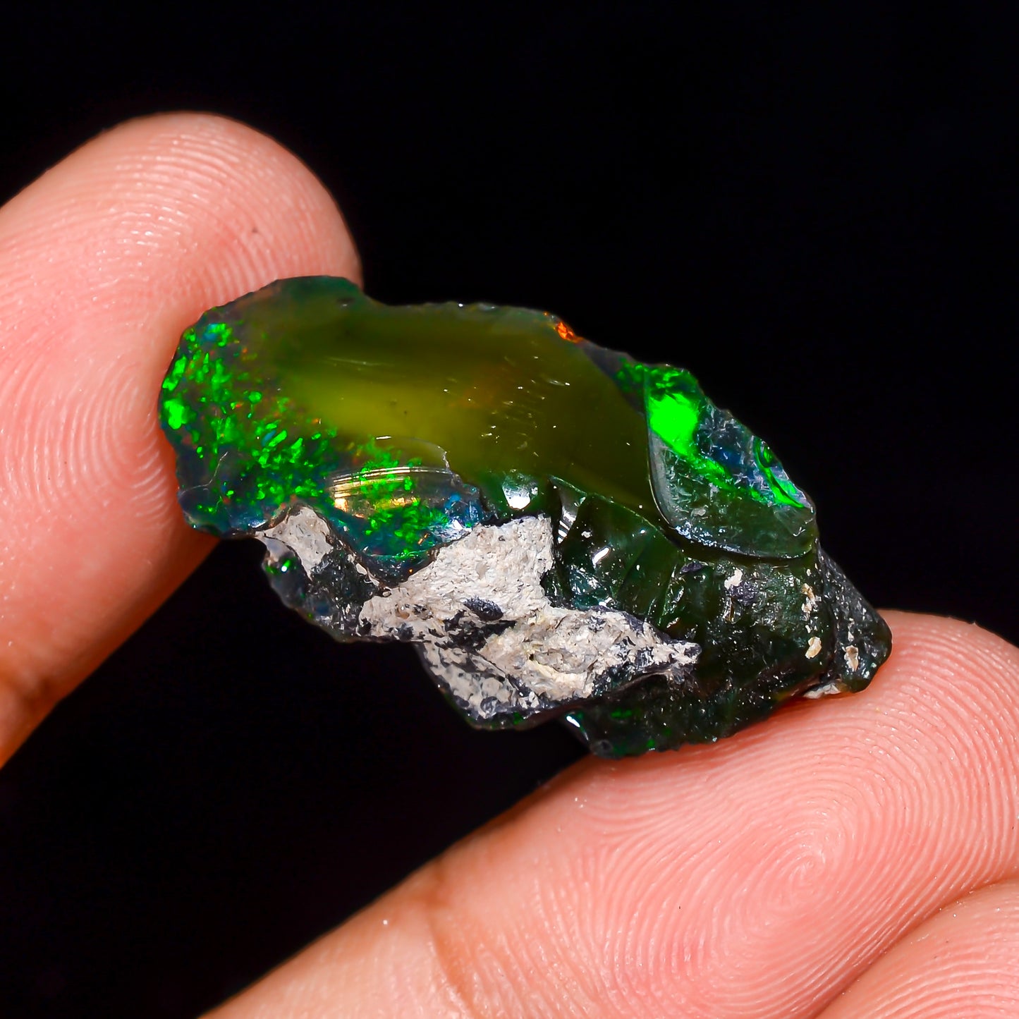 Black Opal 22.00 Carats | Natural Black Ethiopian Opal Rough - Ready for Cutting & Jewelry
