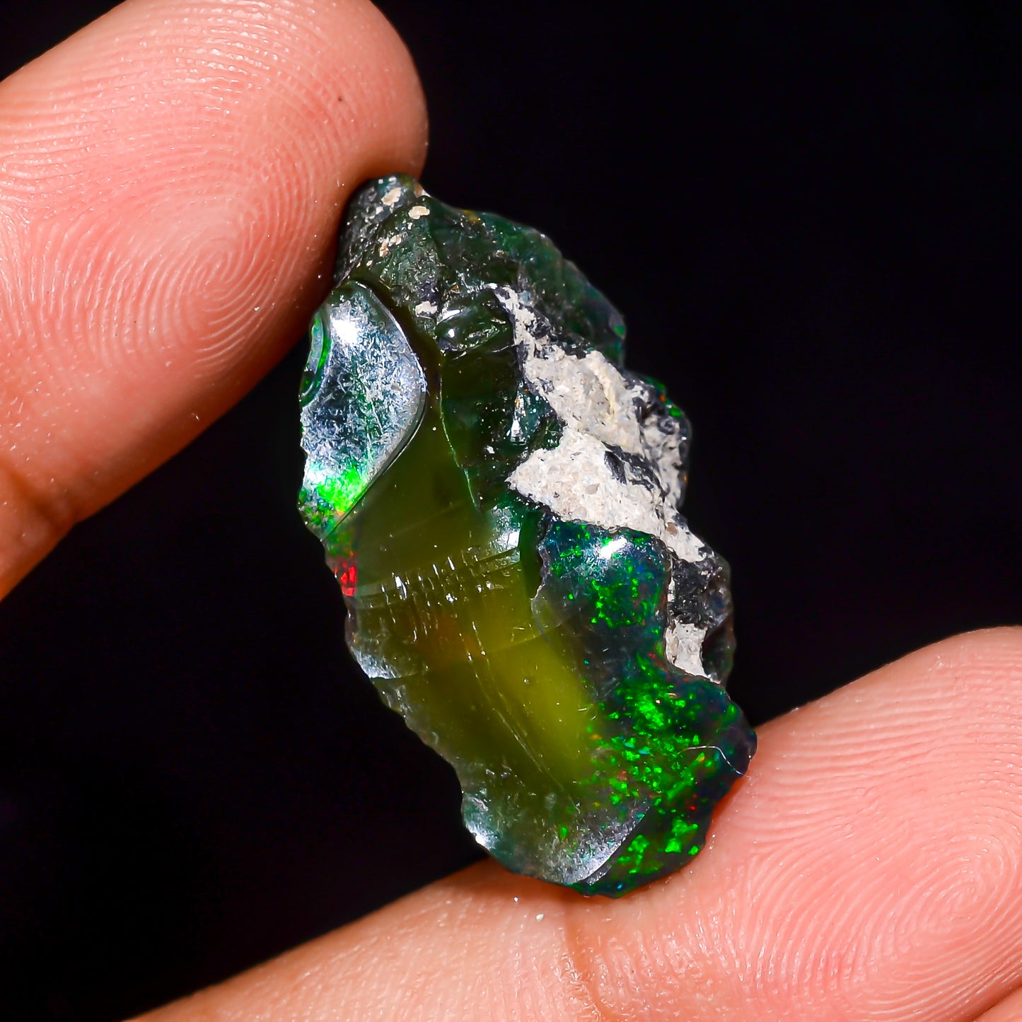 Black Opal 22.00 Carats | Natural Black Ethiopian Opal Rough - Ready for Cutting & Jewelry