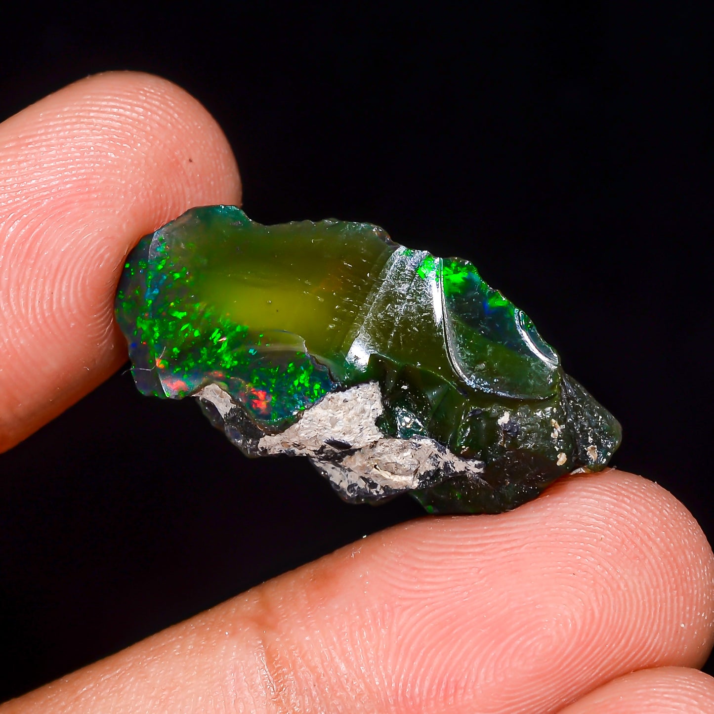 Black Opal 22.00 Carats | Natural Black Ethiopian Opal Rough - Ready for Cutting & Jewelry