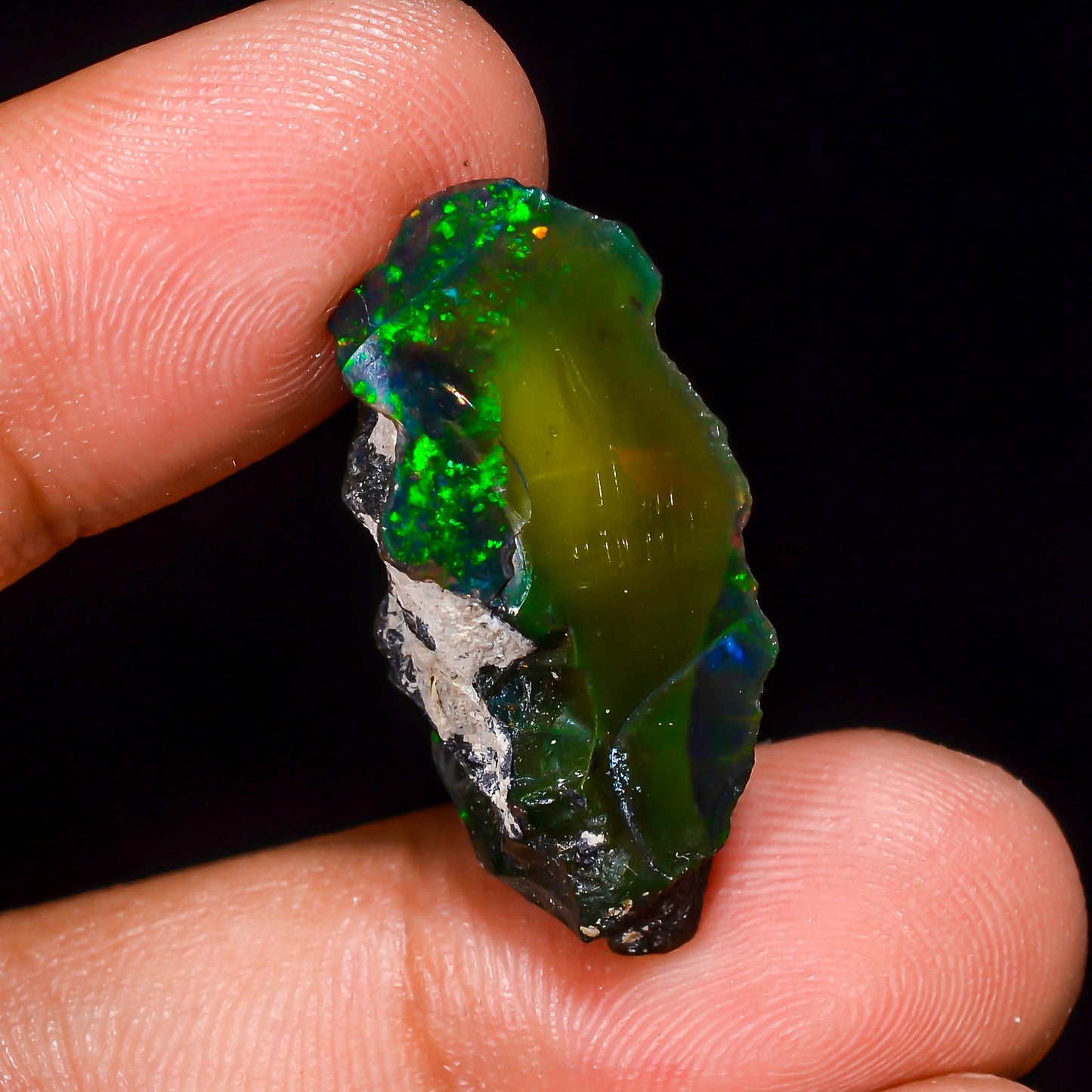Black Opal 22.00 Carats | Natural Black Ethiopian Opal Rough - Ready for Cutting & Jewelry