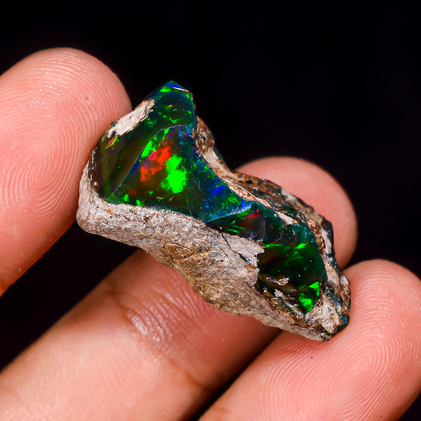 Black Opal 22.00 Carats | Natural Black Ethiopian Opal Rough - Ready for Cutting & Jewelry
