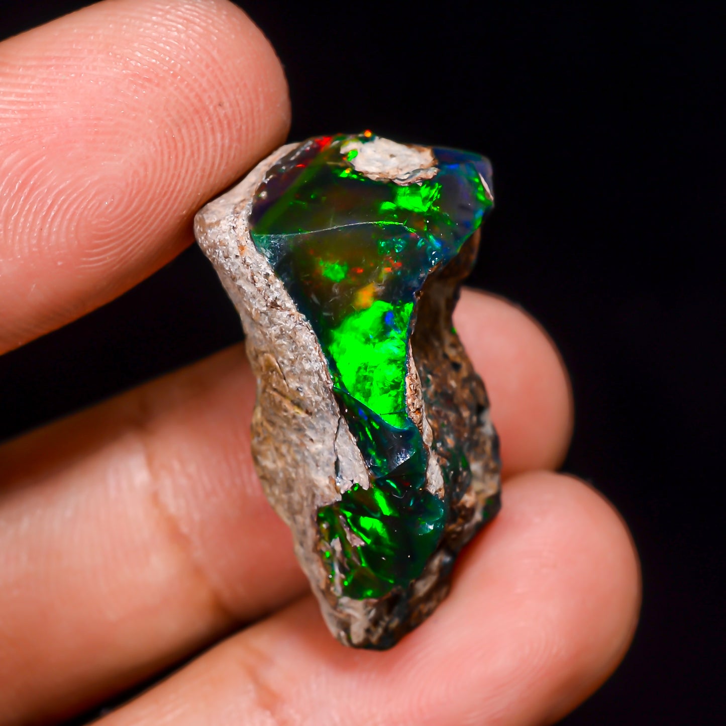 Black Opal 22.00 Carats | Natural Black Ethiopian Opal Rough - Ready for Cutting & Jewelry