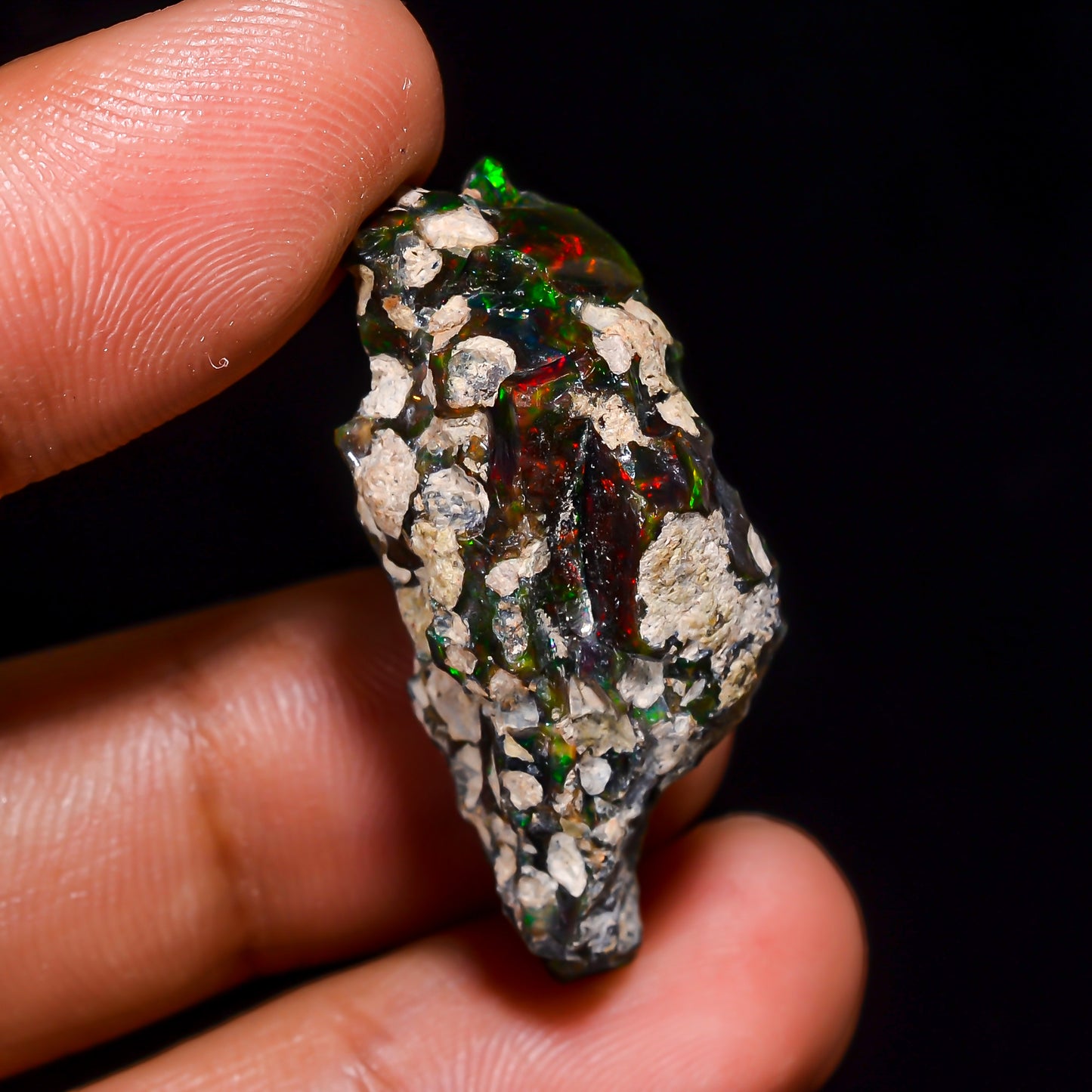Black Opal 25.00 Carats | Natural Black Ethiopian Opal Rough - Ready for Cutting & Jewelry
