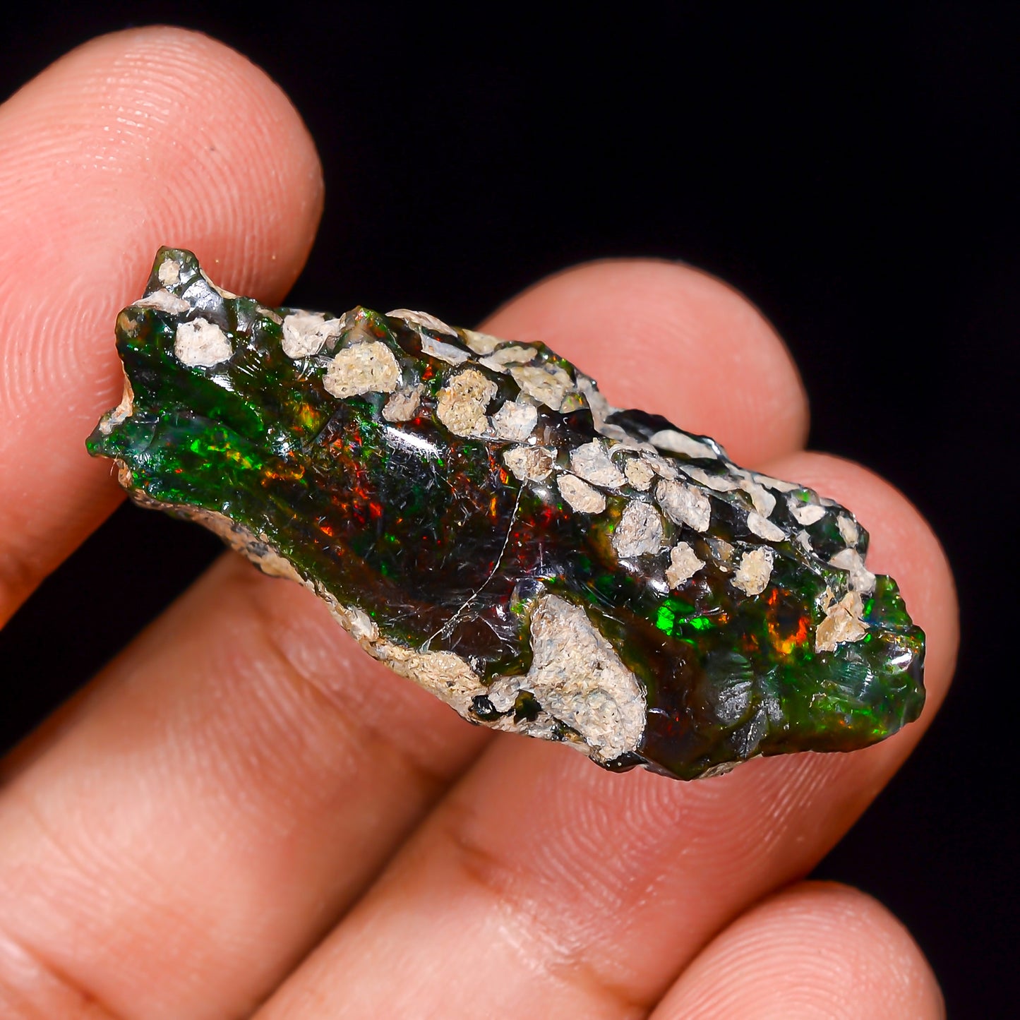 Black Opal 25.00 Carats | Natural Black Ethiopian Opal Rough - Ready for Cutting & Jewelry