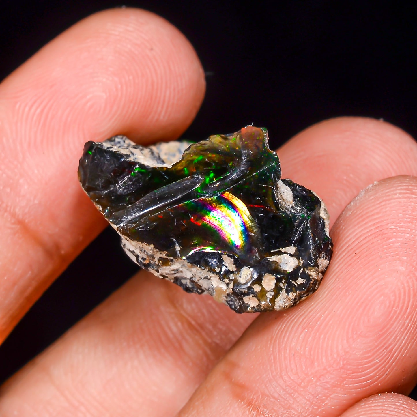 Black Opal 14.00 Carats | Natural Black Ethiopian Opal Rough - Ready for Cutting & Jewelry