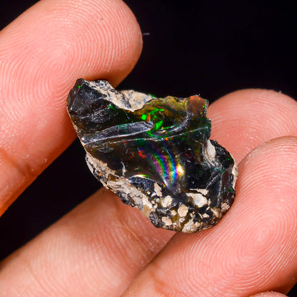 Black Opal 14.00 Carats | Natural Black Ethiopian Opal Rough - Ready for Cutting & Jewelry