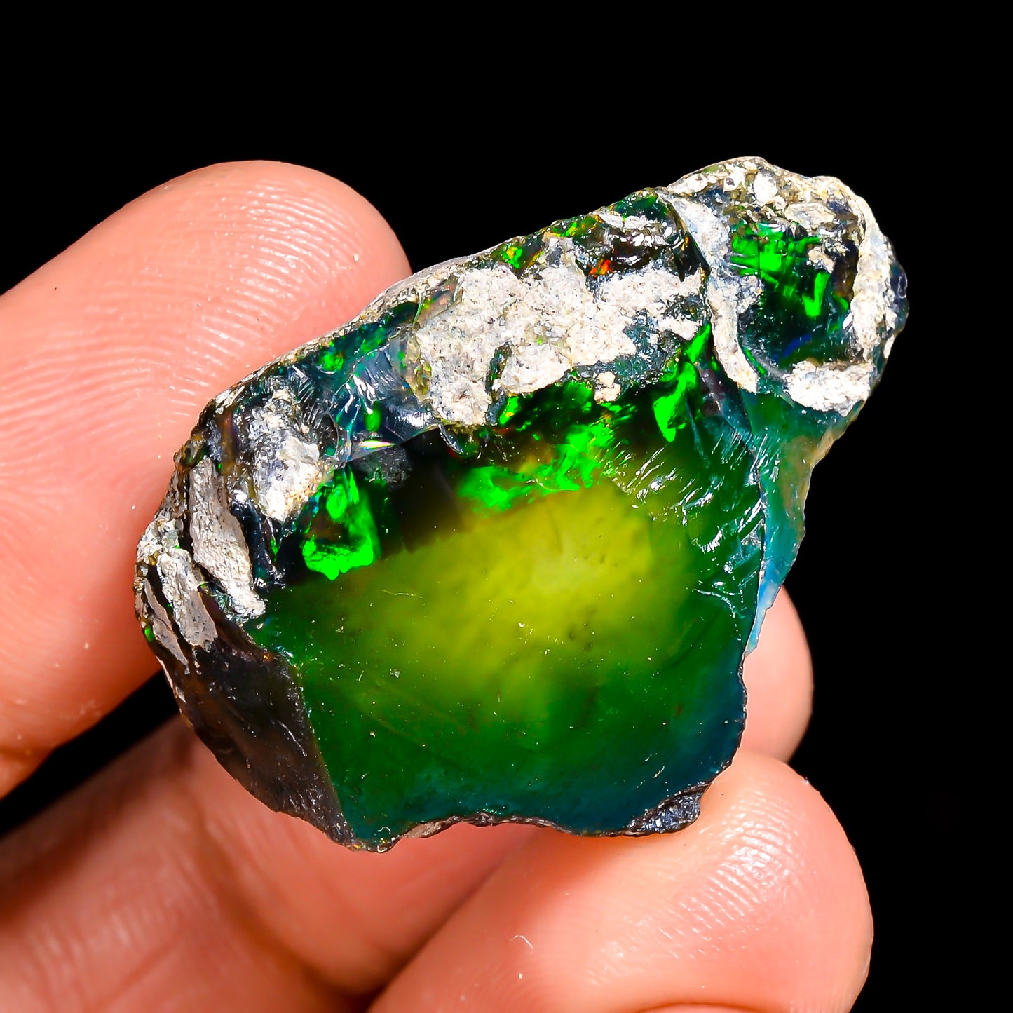 Black Opal 33.00 Carats | Natural Black Ethiopian Opal Rough - Ready for Cutting & Jewelry