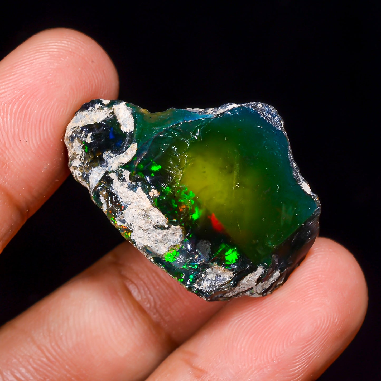 Black Opal 33.00 Carats | Natural Black Ethiopian Opal Rough - Ready for Cutting & Jewelry