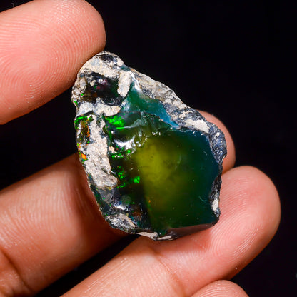 Black Opal 33.00 Carats | Natural Black Ethiopian Opal Rough - Ready for Cutting & Jewelry