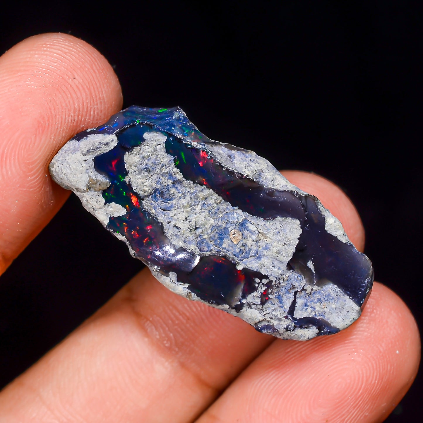 Black Opal 19.00 Carats | Natural Black Ethiopian Opal Rough - Ready for Cutting & Jewelry