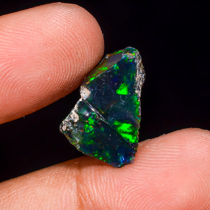 Black Opal 8.00 Carats | Natural Black Ethiopian Opal Rough - Ready for Cutting & Jewelry