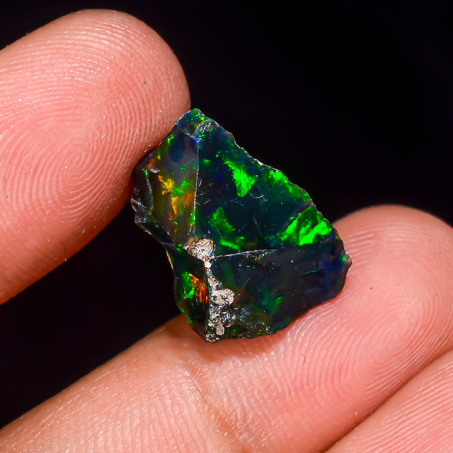 Black Opal 8.00 Carats | Natural Black Ethiopian Opal Rough - Ready for Cutting & Jewelry