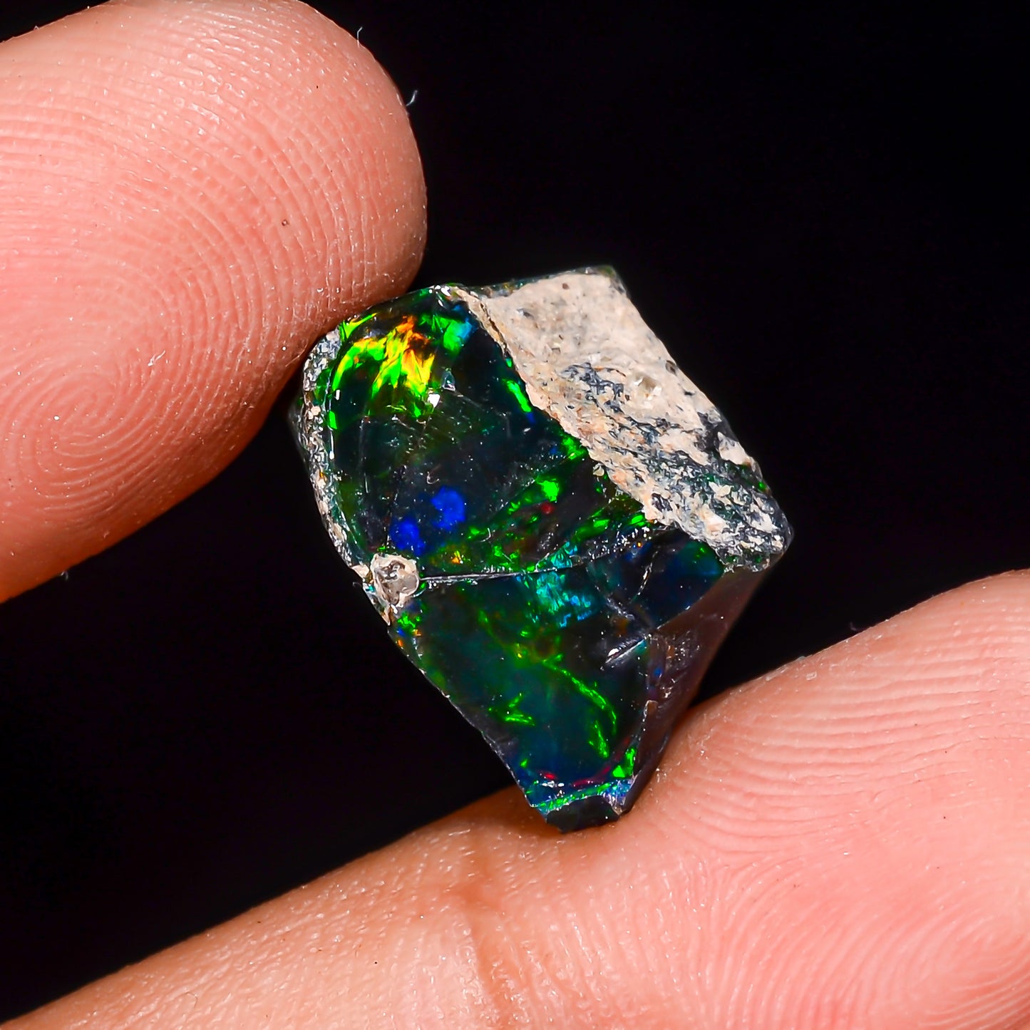 Black Opal 8.00 Carats | Natural Black Ethiopian Opal Rough - Ready for Cutting & Jewelry