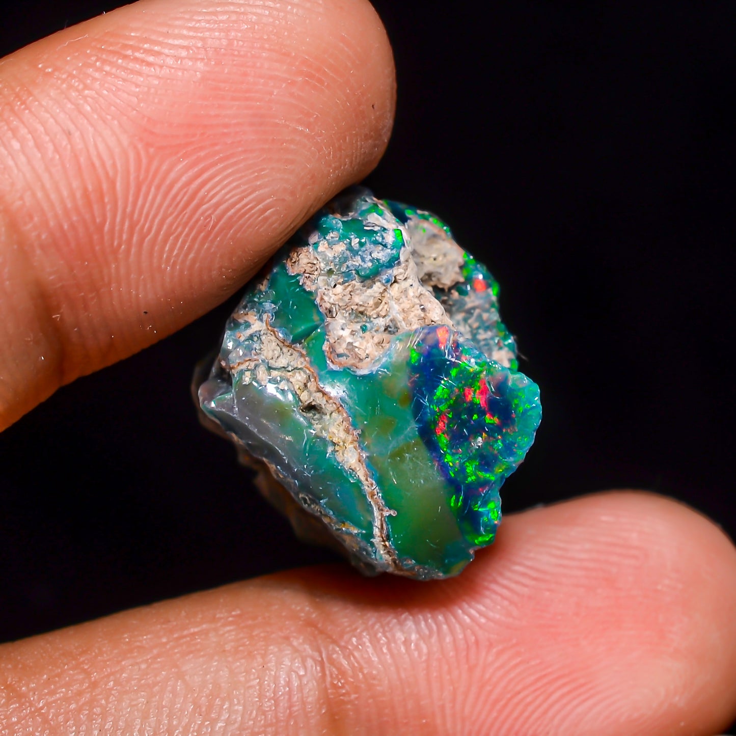 Black Opal 13.00 Carats | Natural Black Ethiopian Opal Rough - Ready for Cutting & Jewelry