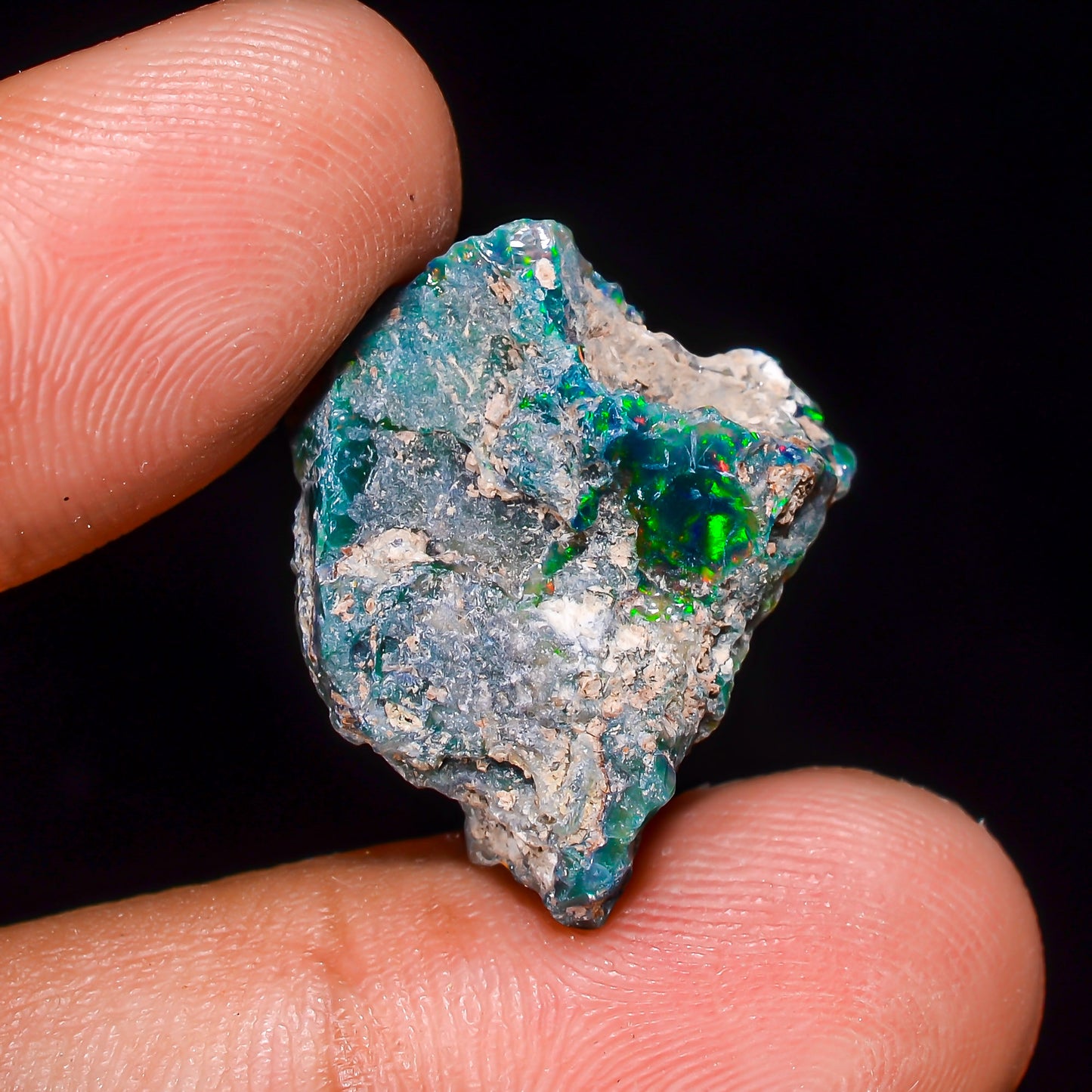 Black Opal 13.00 Carats | Natural Black Ethiopian Opal Rough - Ready for Cutting & Jewelry