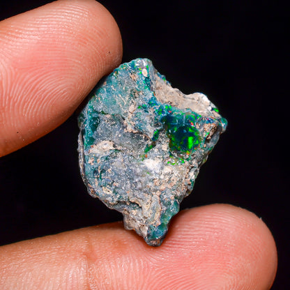 Black Opal 13.00 Carats | Natural Black Ethiopian Opal Rough - Ready for Cutting & Jewelry