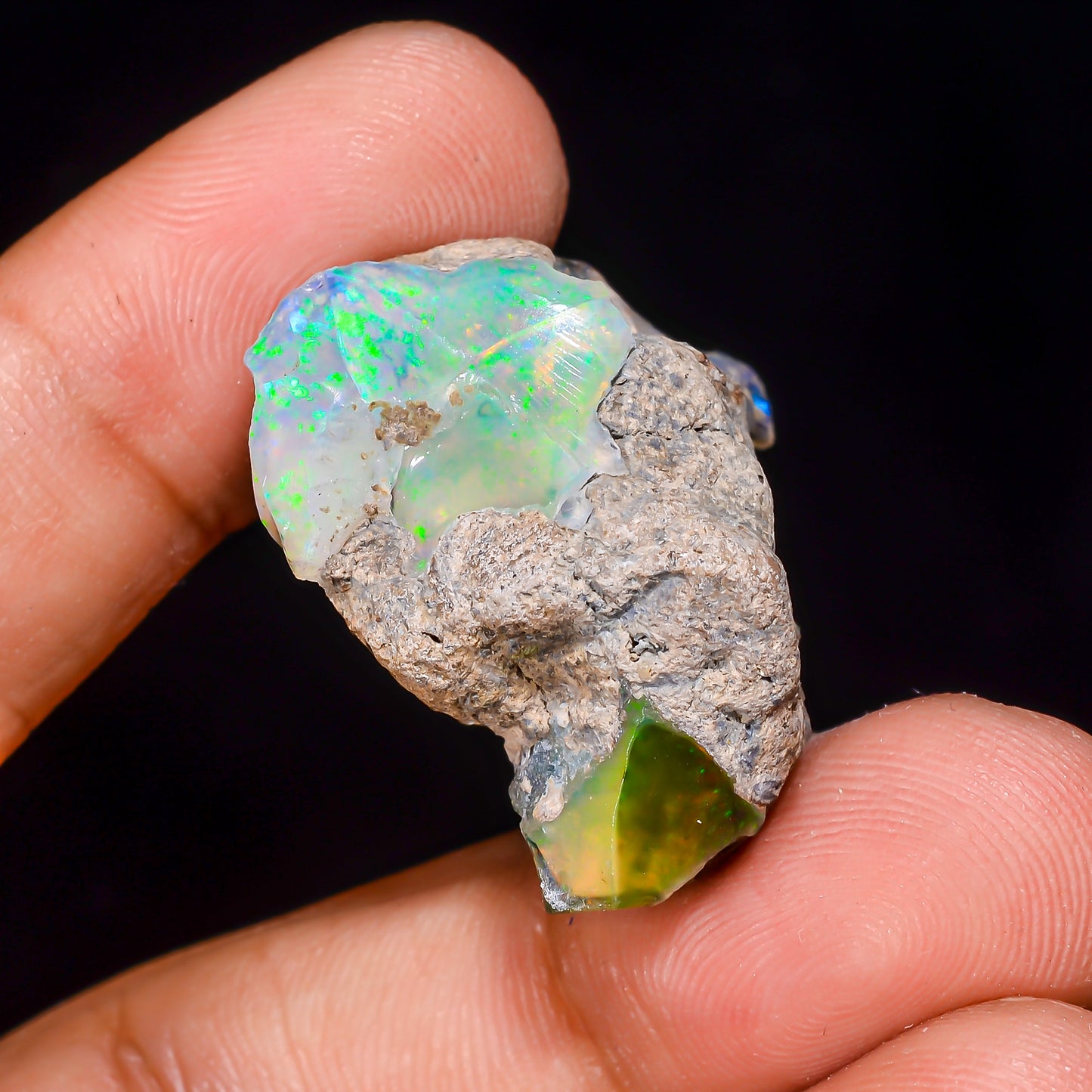 Black Opal 31.00 Carats | Natural Black Ethiopian Opal Rough - Ready for Cutting & Jewelry
