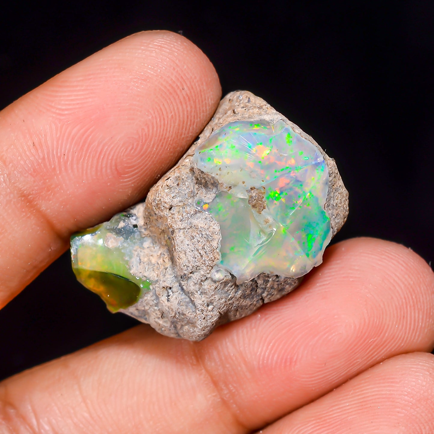 Black Opal 31.00 Carats | Natural Black Ethiopian Opal Rough - Ready for Cutting & Jewelry