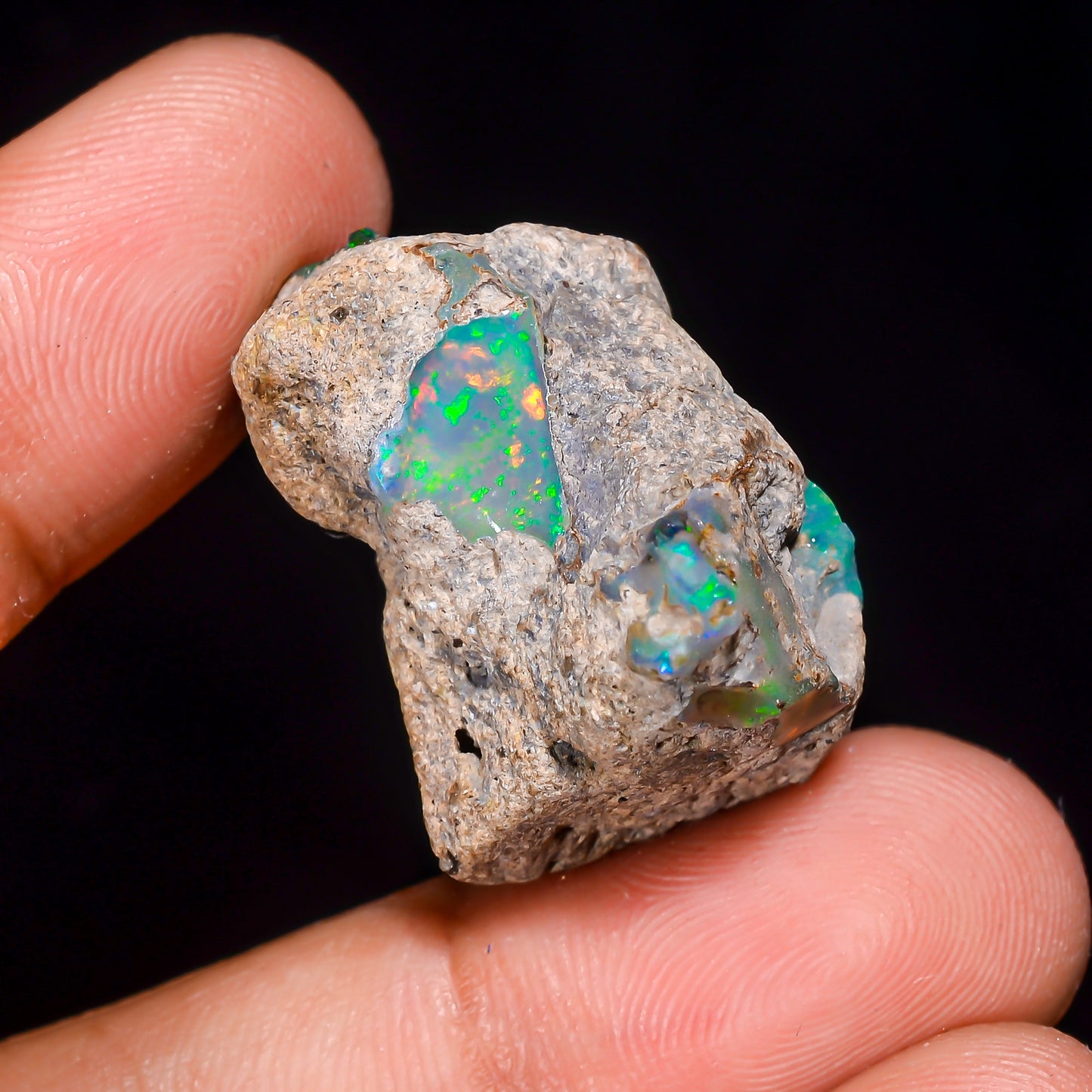 Black Opal 31.00 Carats | Natural Black Ethiopian Opal Rough - Ready for Cutting & Jewelry