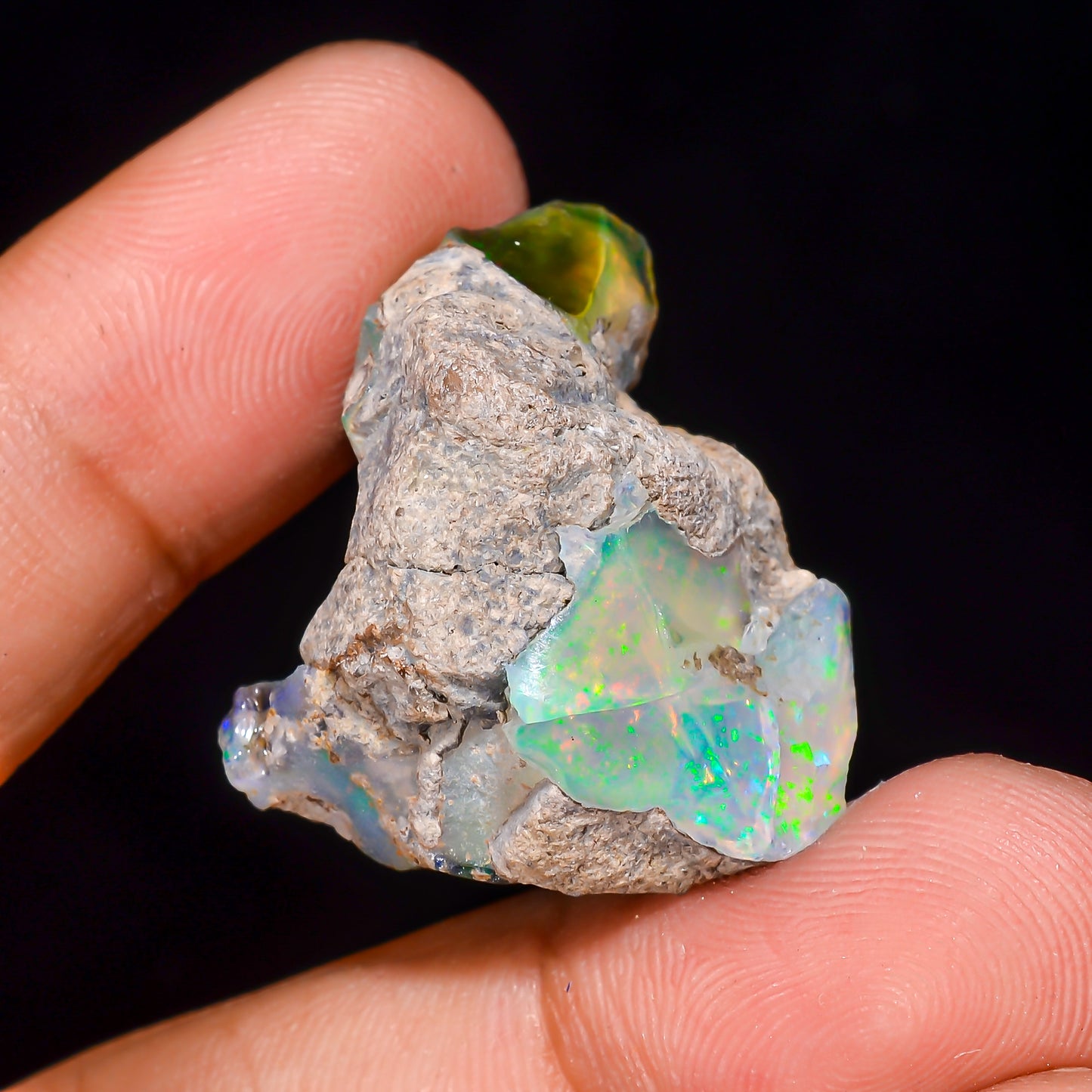 Black Opal 31.00 Carats | Natural Black Ethiopian Opal Rough - Ready for Cutting & Jewelry