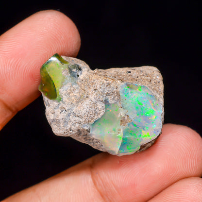 Black Opal 31.00 Carats | Natural Black Ethiopian Opal Rough - Ready for Cutting & Jewelry
