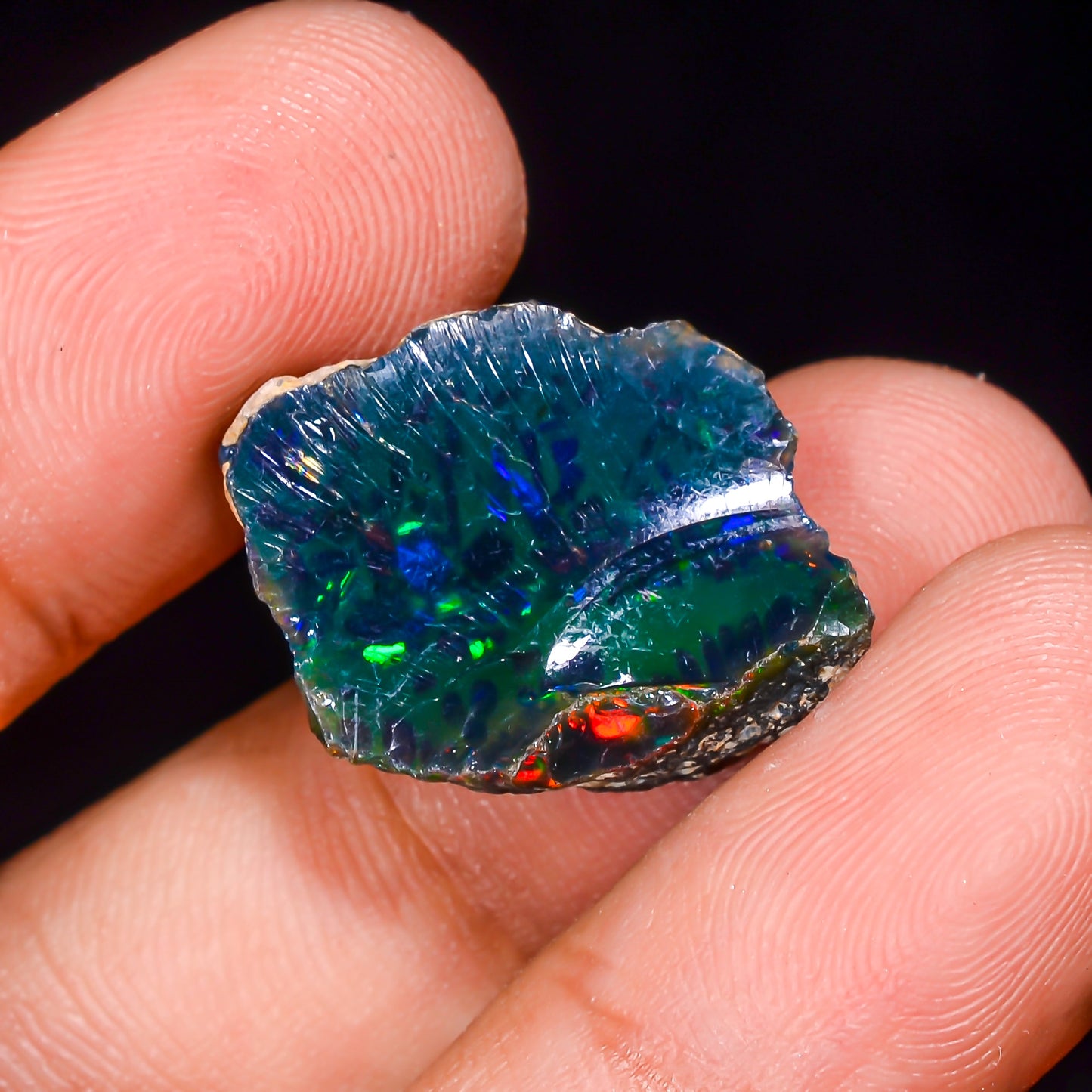 Black Opal 6.00 Carats | Natural Black Ethiopian Opal Rough - Ready for Cutting & Jewelry